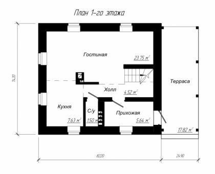 Проект загородного коттеджа с мансардой